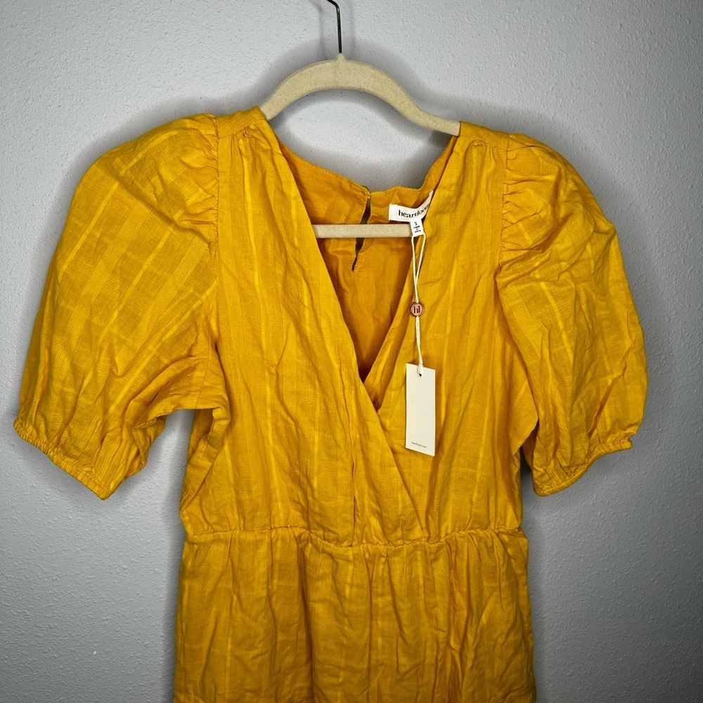 Heartloom Hakka golden yellow midi dress new size small short sleeves - Picture 4 of 5